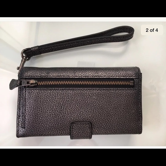 NWT Coach Phone clutch in Gunmetal # 53627 - Picture 2 of 4